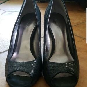 Black Peep Toe Heels